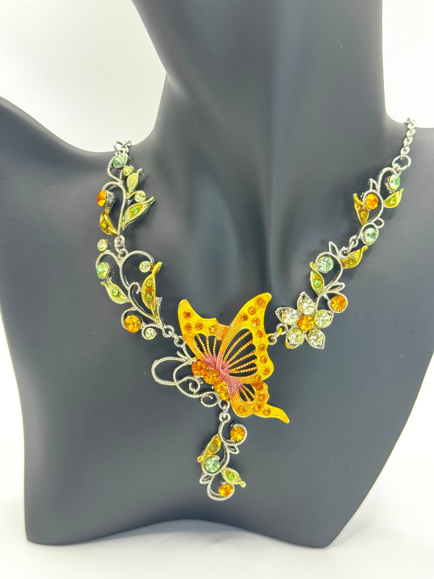 Enchanted Garden Gold & Green Necklace