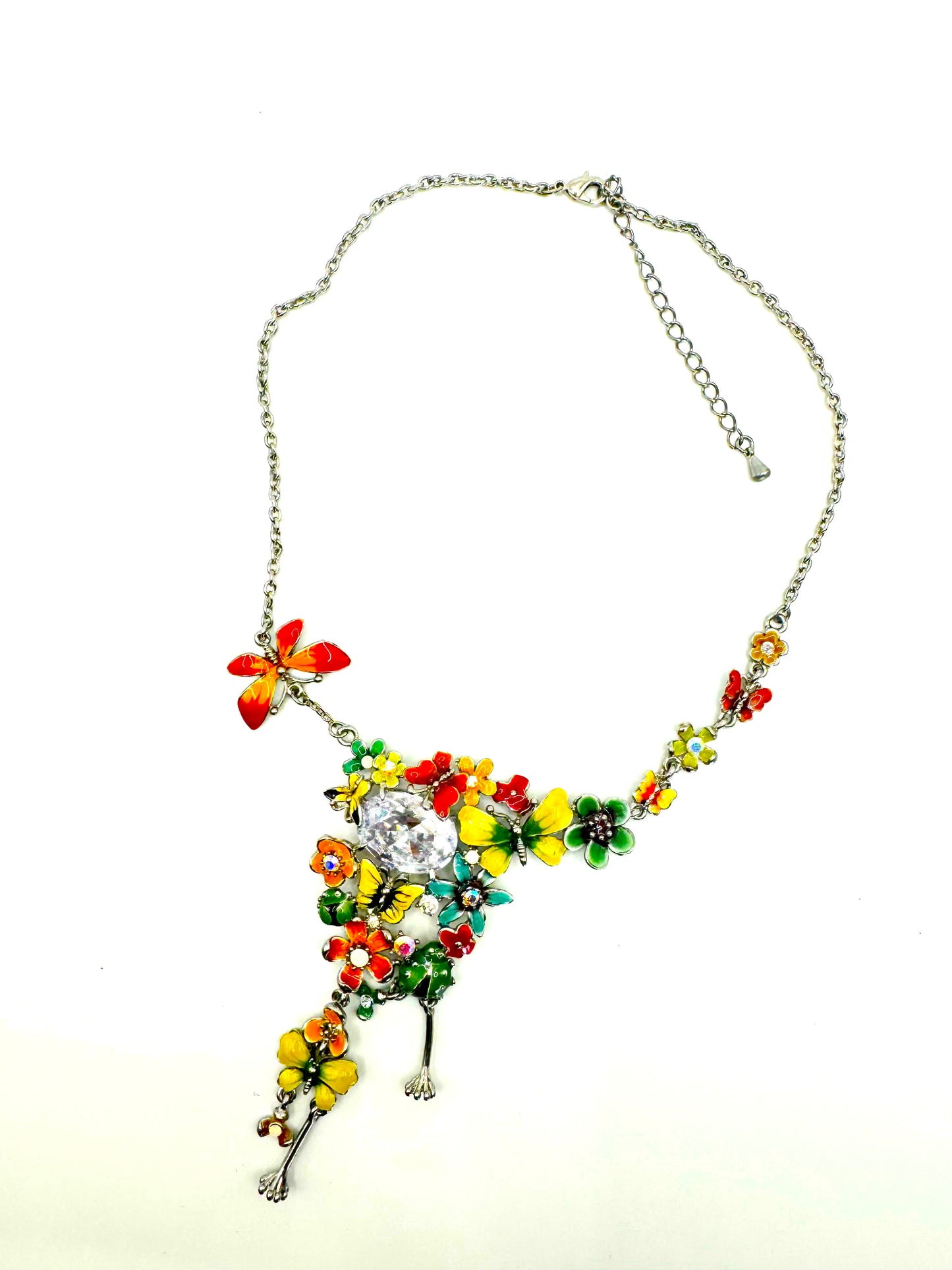 Eternal Enchantment Floral Butterfly Necklace