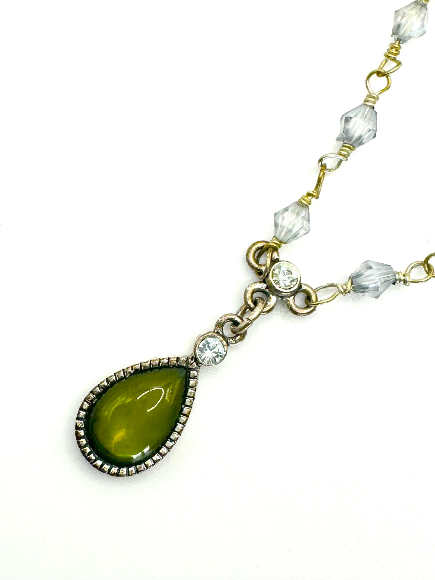 Eternal Enchantment Green Stone Pendant Necklace by 1928®